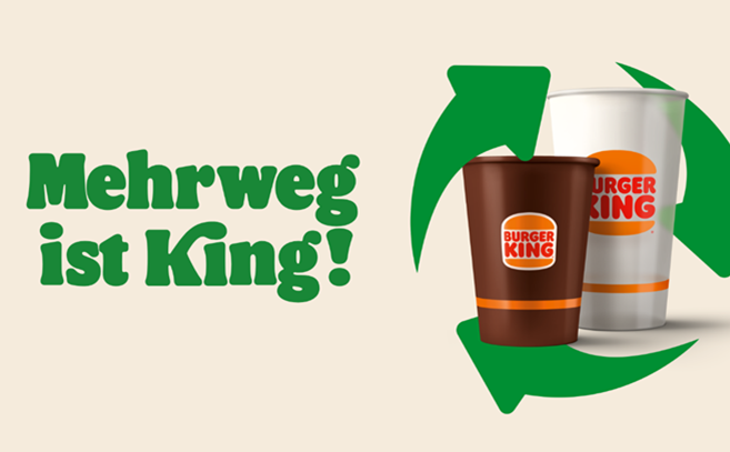Artikelbild zu Artikel Burger King testet mit Interseroh Mehrweg für Getränkebecher