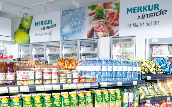 Mit Merkur inside ist Rewe International in österreichischen BP-Shops vertreten.